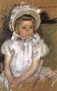 Mary Cassatt the girl wearing the white bonnet USA oil painting artist